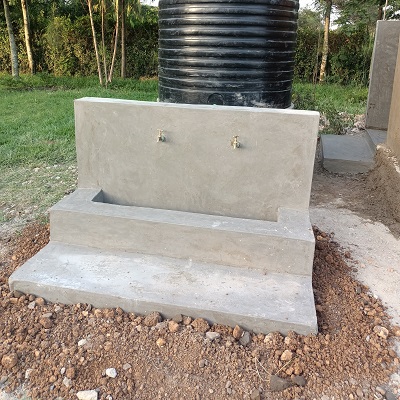A newly constructed handwashing station at Stada Kenya office 