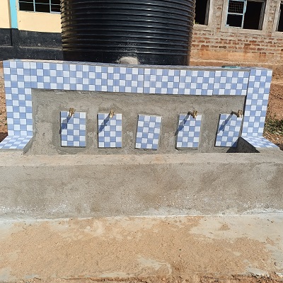 Handwashing station at Kivundui Primary School