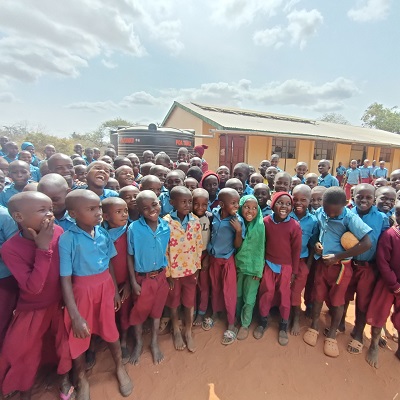Happy students at Kawelu Primary School