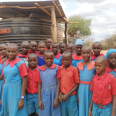 Grateful students at Mwalili Primary School