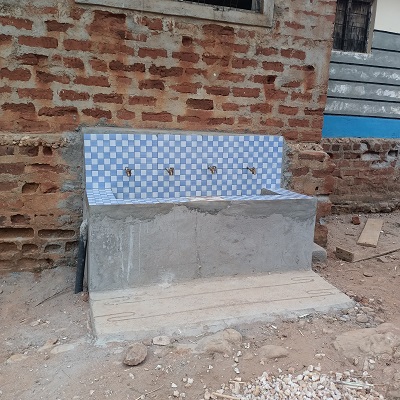 Handwashing station at Kalesi Primary School