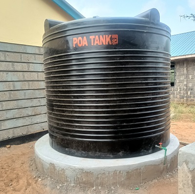Rainwater catchment system at Ngiluni Mbuvu Primary School