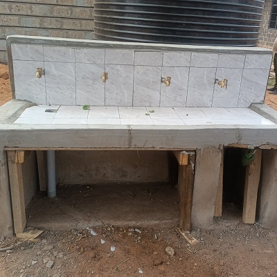 Handwashing station at at Ngiluni Mbuvu Primary School