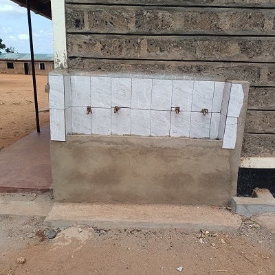 Handwashing station at Mboti Primary School 