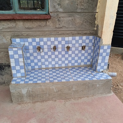 Handwashing station at Kyazendu Primary School