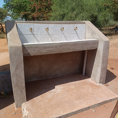 Handwashing station at Kyaangu Primary School 