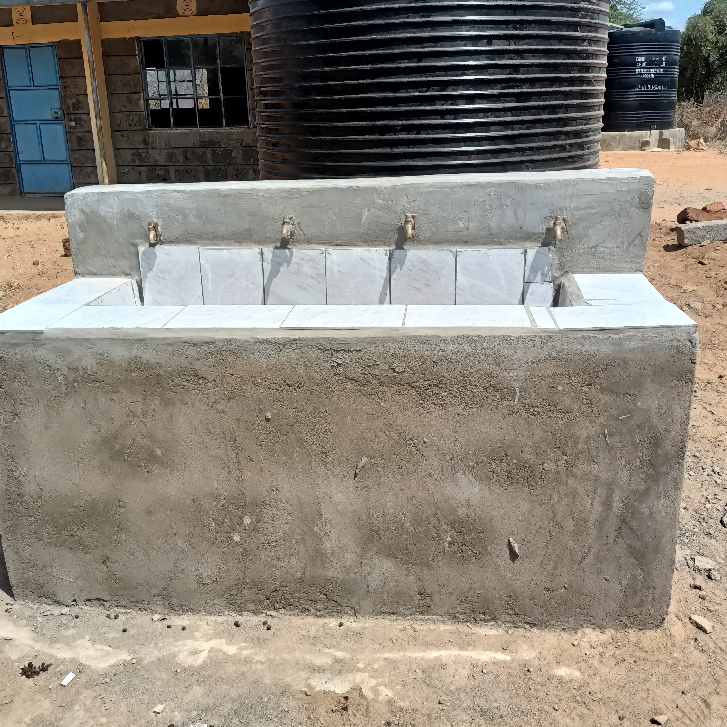 Handwashing station at Kavisu Secondary School