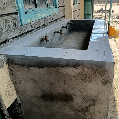 Handwashing station at AIC Sosoma  Primary  School