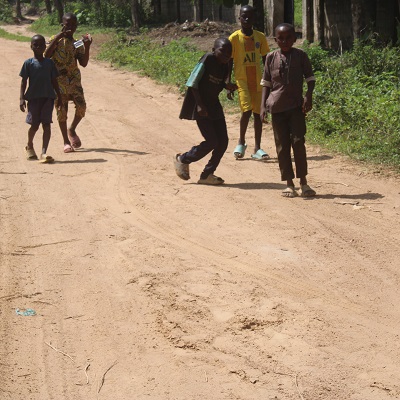 Children from the community playing 