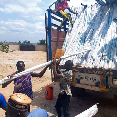 Unloading the truck