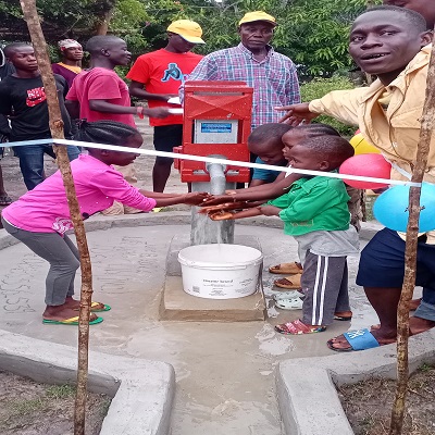 Hand pump installed