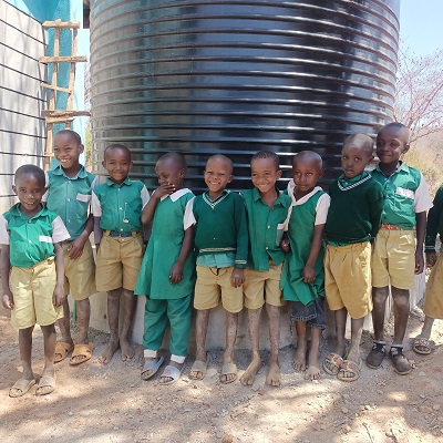 Happy students at Kitulini Primary School