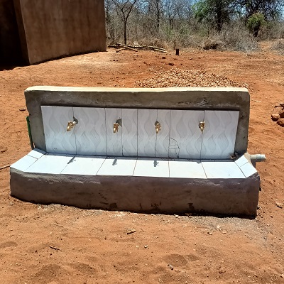 Handwashing station at Kilindini Primary School