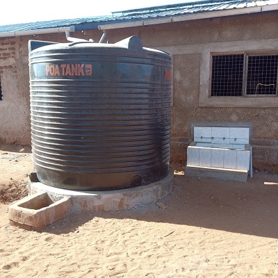 Rainwater harvesting system and handwashing station at Ngooni Primary School