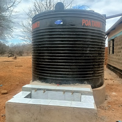 Rainwater catchment system and handwashing station at Kakulunga Primary School