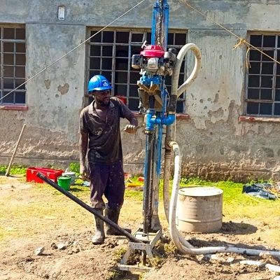 The drilling of a new borehole at Kakoth community in progress 