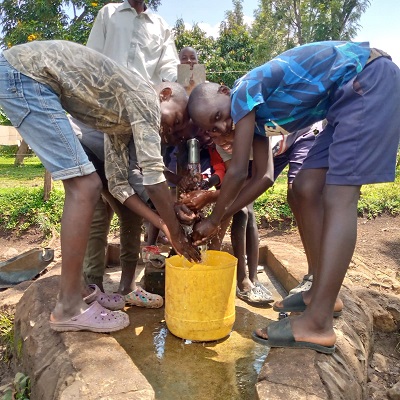 Students at Tamu Primary School happy to have safe water 