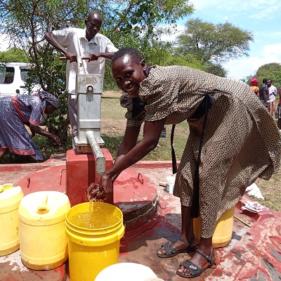 The pump producing water after repair 