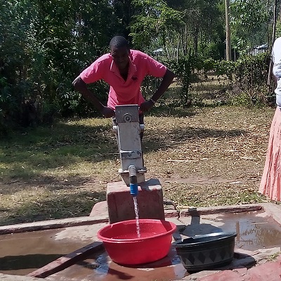 The pump working after repair 