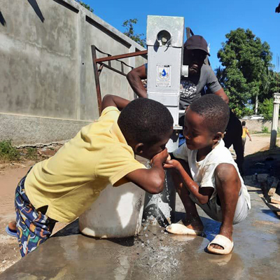Children by new well