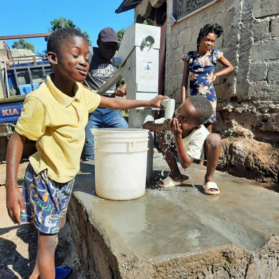 Drinking from new well
