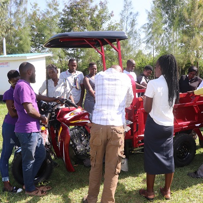 Stada Kenya team during the motorbike's dedication prayer 