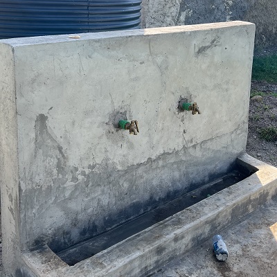 Handwashing station for young students 