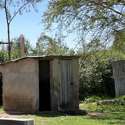 The old toilet at Alendu Primary School