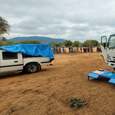Truck at the drill site