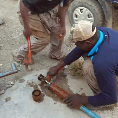 Repairing village well