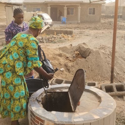 Community women fetching from the well 