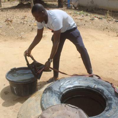Resident fetching from the well 