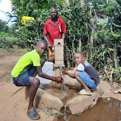 Newly repaired village pump