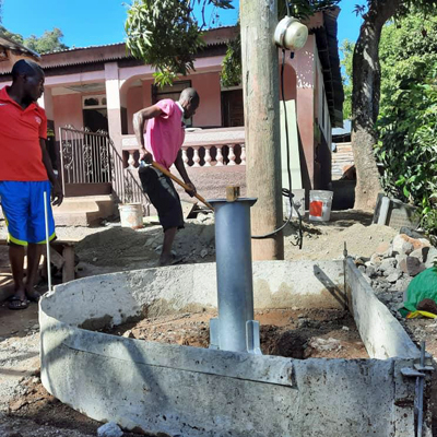 Mixing Concrete for the pump pad replacement