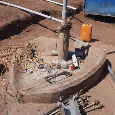 Pump being repaired