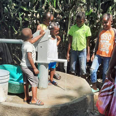 Children by new well