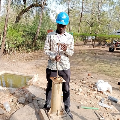 About 300 people rely on Kaagai communal hand-pump for water 