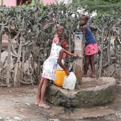 Children at well
