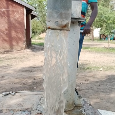 Kochieng community handpump is working after rehabilitation