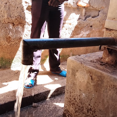The hand-pump working well after rehabilitation