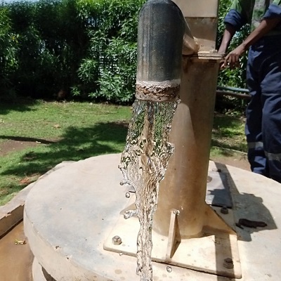 The pump working after repair 