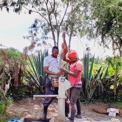 Kasaye community hand-pump supplies water to over 1000 people 