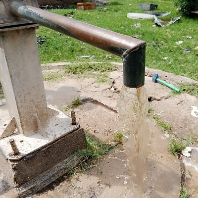 Water is back after a successful hand-pump repair 
