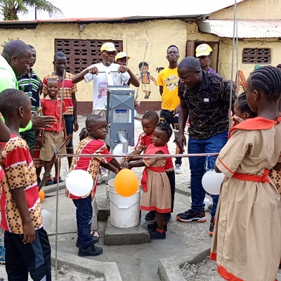The school's  new well 