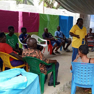 Community members attending Health and Hygiene session