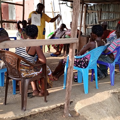 People of Kolliemen Town attending Health and Hygiene training session
