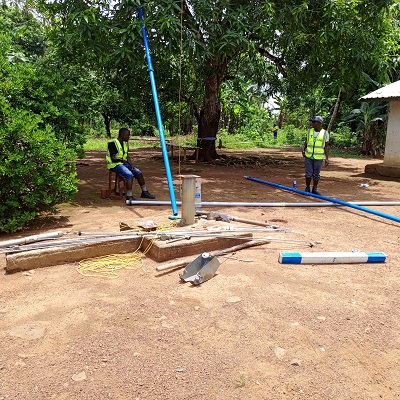 Seven Hill Community hand-pump supplies water to over 160 people