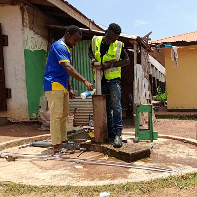 The team working to restore water