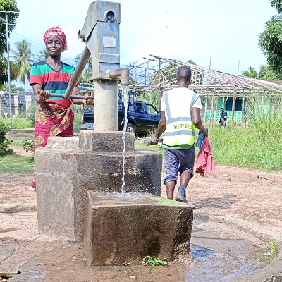 The once broken hand-pump after repair