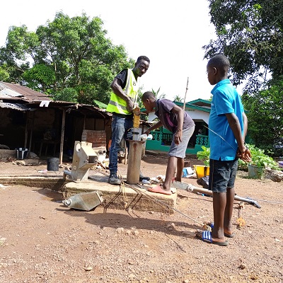 The pump undergoing repair 